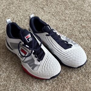Fila White and Navy Tennis Shoes